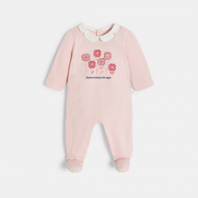 Розова пижама с флорален принт