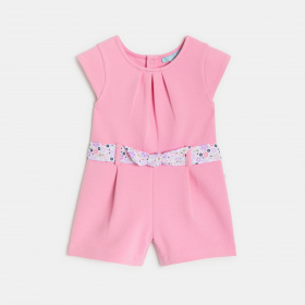 Розов памучен гащеризон с текстура