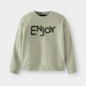 Зелен суитшърт с бродиран надпис