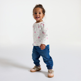 Бяла блуза на цветя