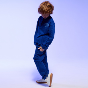 Син спортен панталон с джобове