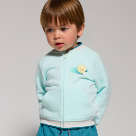 Светлосин суитшърт с цип