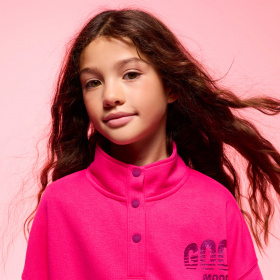 Розов суитшърт с поло яка