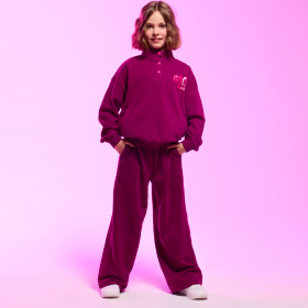 Бордо суитшърт с висока яка