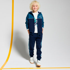 Двуцветен суитшърт с качулка