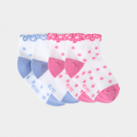 Розови чорапи с цветя (комплект от 2 бр.)