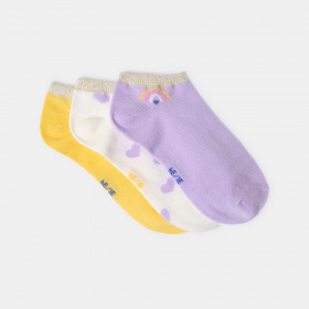 Лилави чорапи до глезена (комплект от 3 бр.)