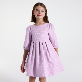 Лилава рокля на точки