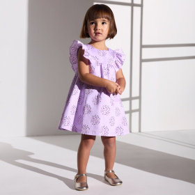 Лилава флорална рокля