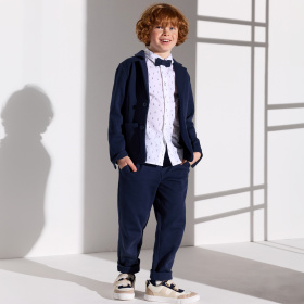 Тъмносини панталони с права кройка