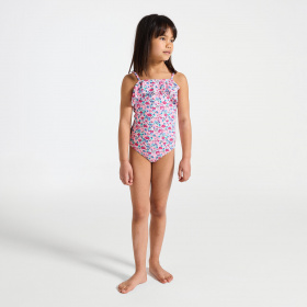 Розов бански с флорален принт