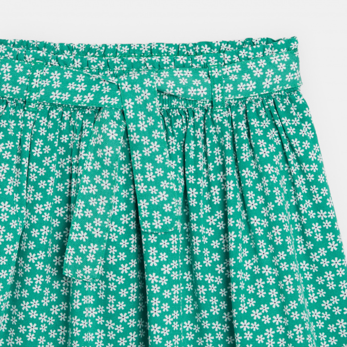 Зелена пола с флорален принт
