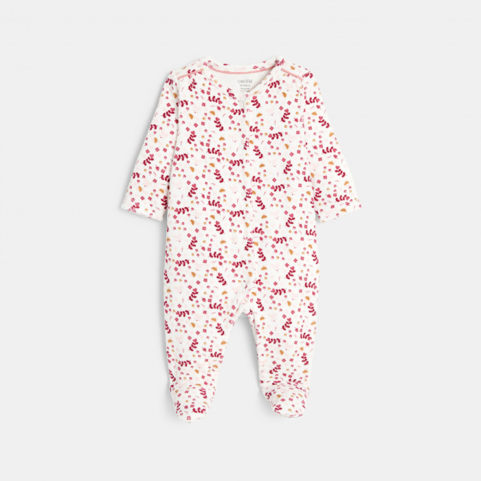 Розова кадифена пижама на цветя