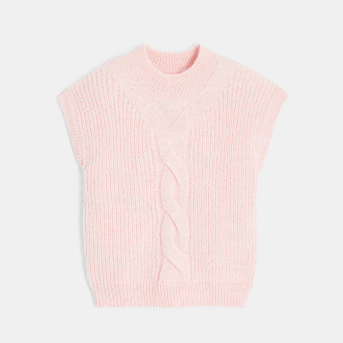 Розов пуловер без ръкави