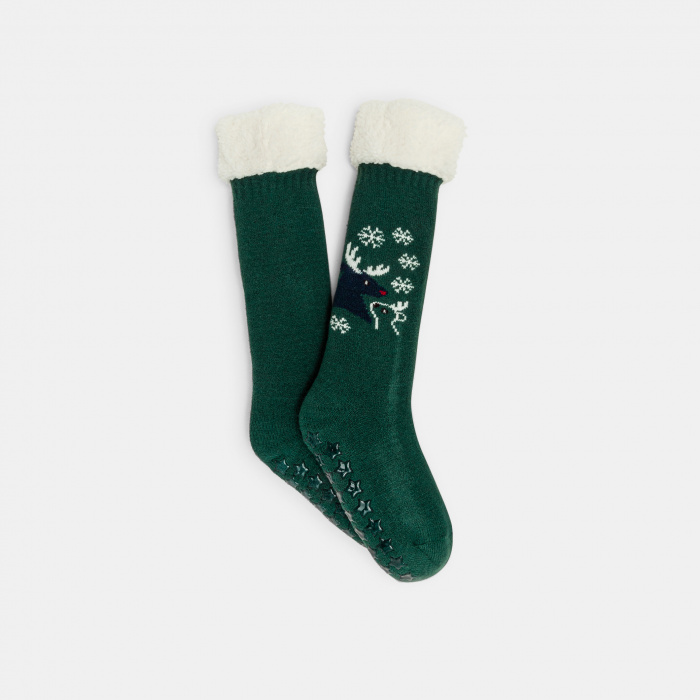 Зелени нехлъзгащи чорапи до коляното