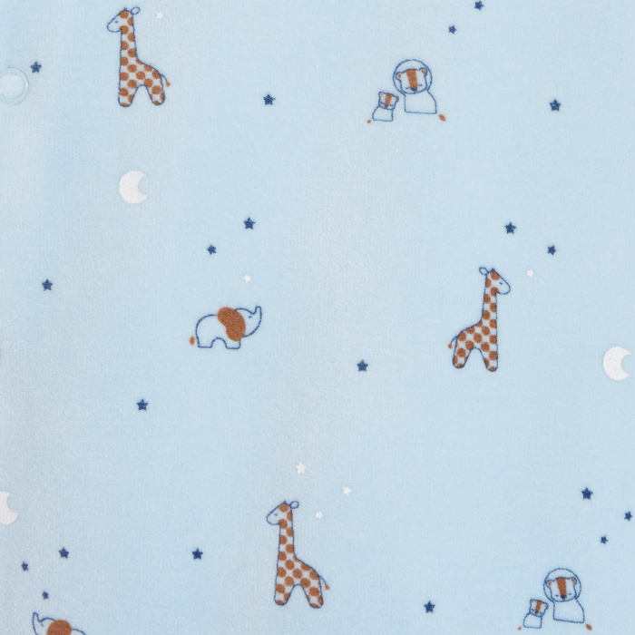 Синя кадифена пижама с животни
