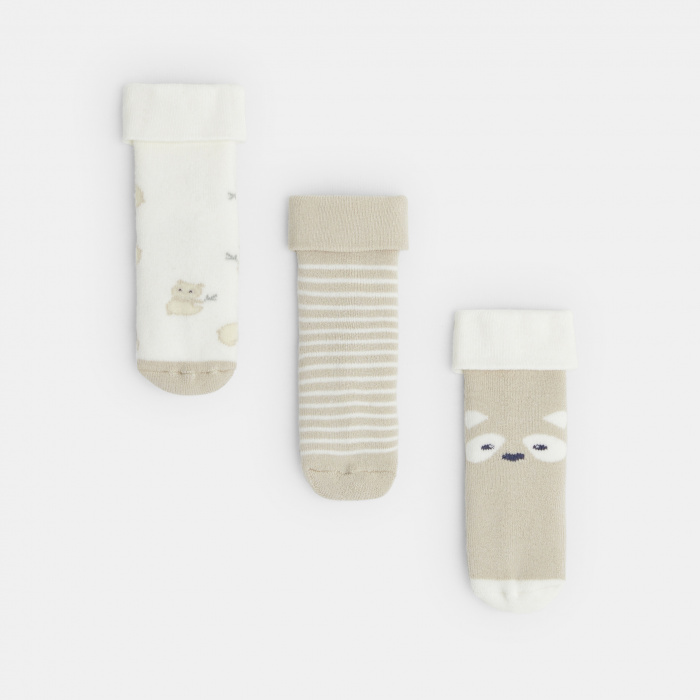 Бежови чорапи (комплект от 3 бр.)