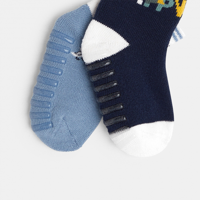 Сини неплъзгащи се чорапи