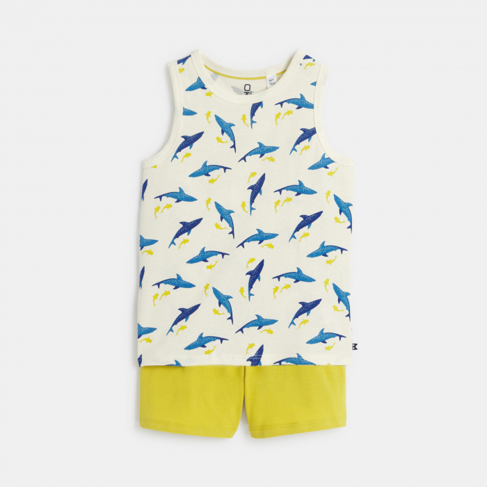 Къса пижама с щампа на акула