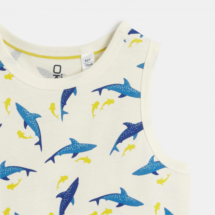 Къса пижама с щампа на акула