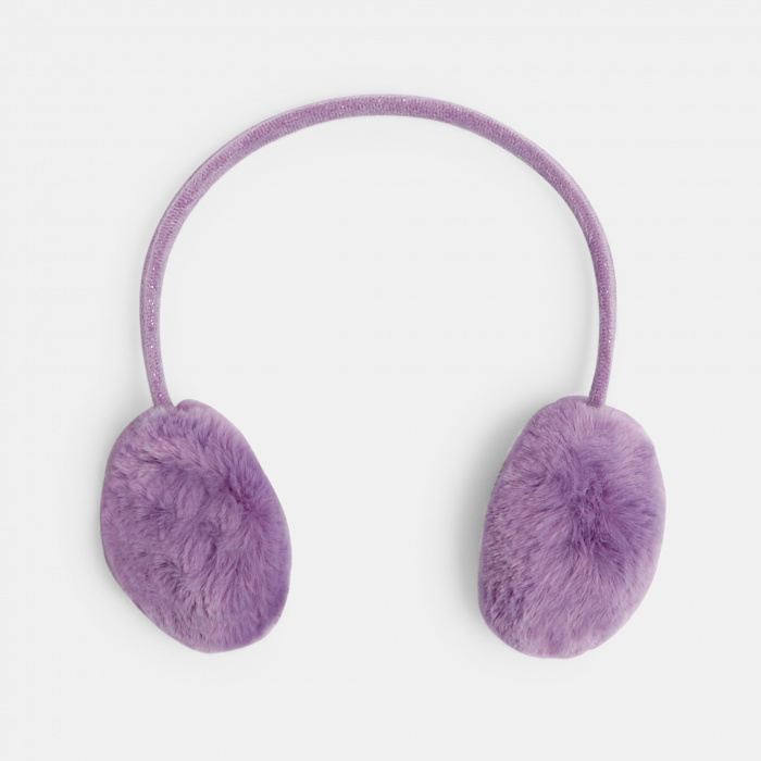 Лилави наушници от изкуствена кожа