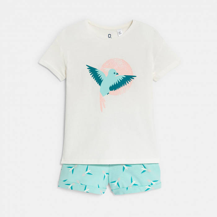 Къса пижама с птици