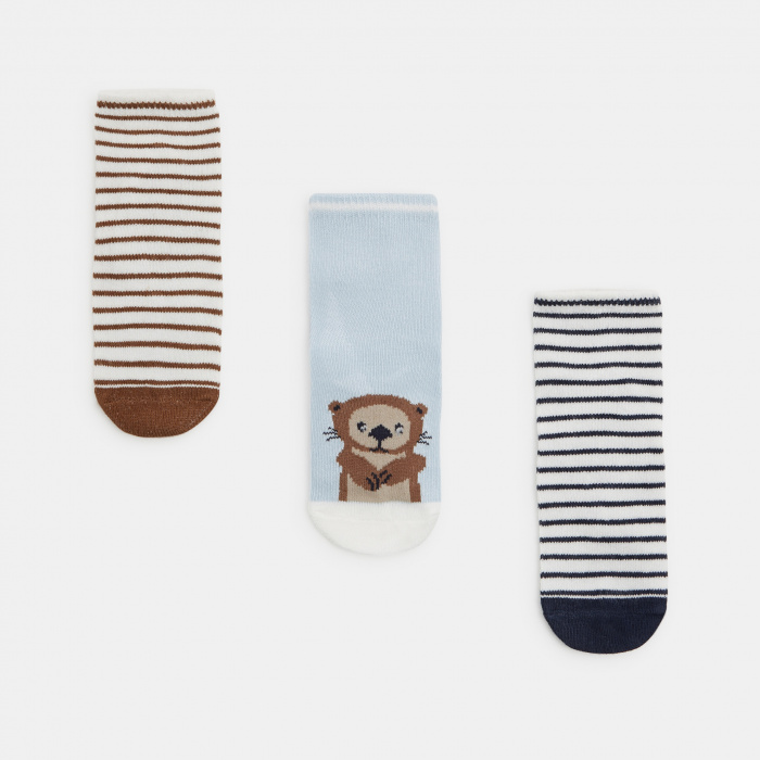 Раирани жакардови чорапи (комплект от 3 бр.)