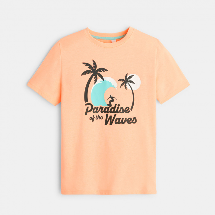 Оранжева тениска с щампа