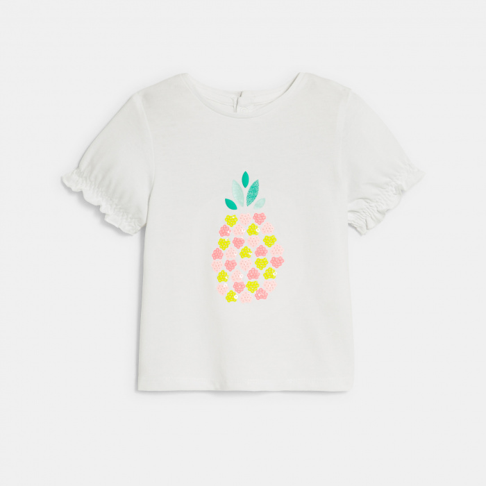 Бяла тениска с ананас