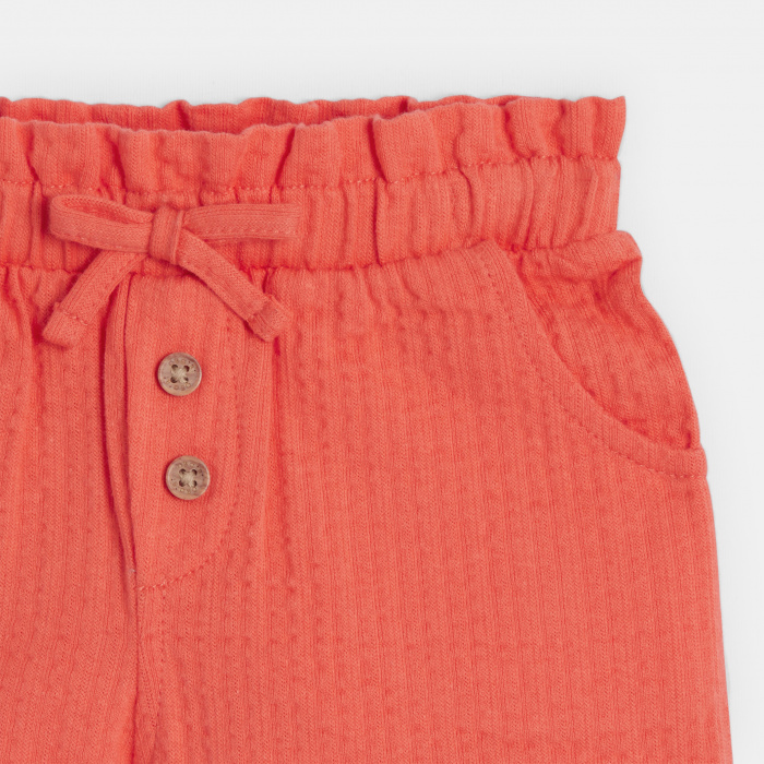 Елегантни памучни панталонки в светло оранжев цвят