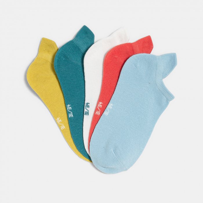Изчистени къси чорапи (пакет от 5 бр.)