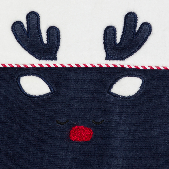 Синя кадифена пижама с елен