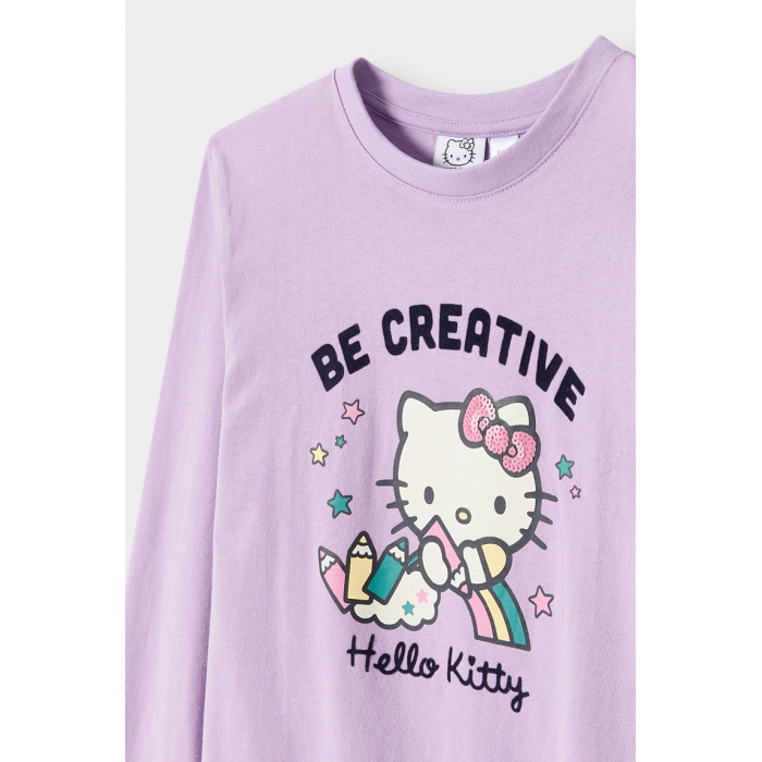 Лилава тениска „Hello Kitty“