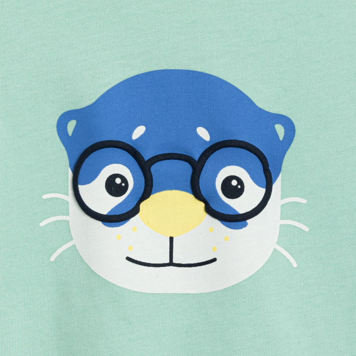 Зелена тениска с животни