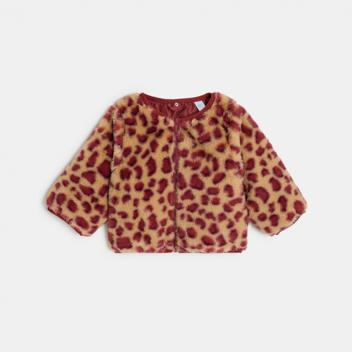 Парка в цвят каки с леопардова подплата