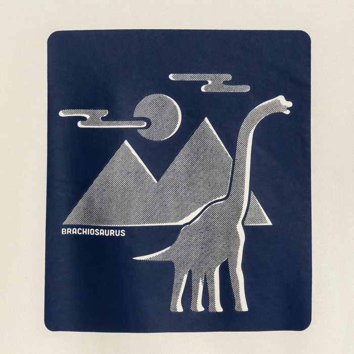 Бял суитшърт с мотив на динозаври