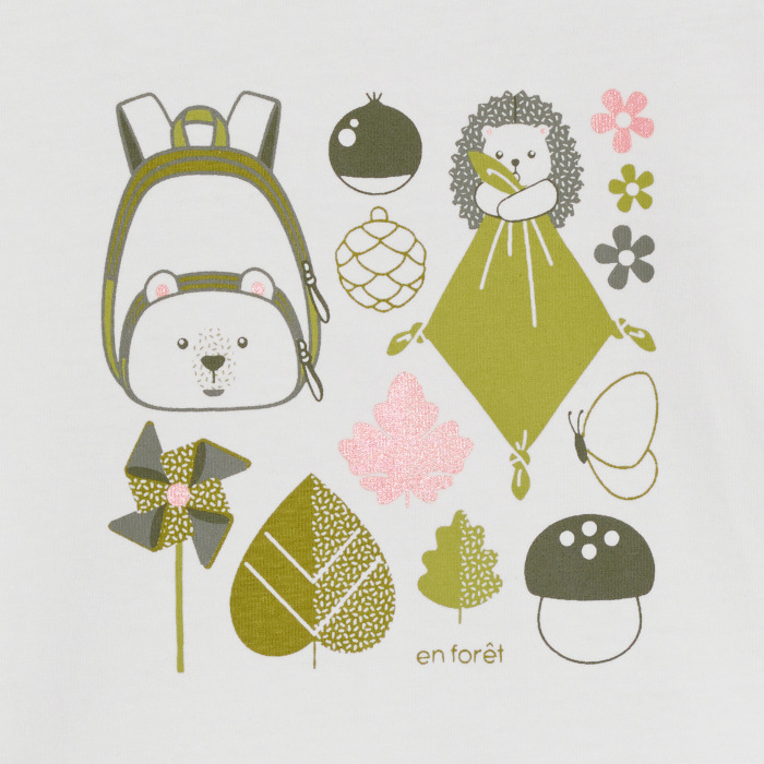 Бяла тениска с дълъг ръкав