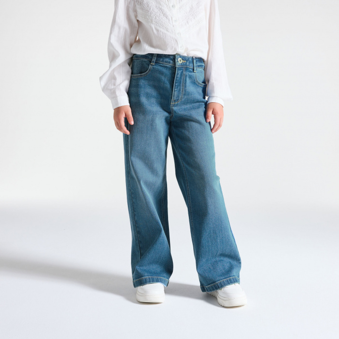 Сини дънки с широки крачоли