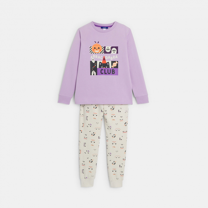 Лилава пижама за Хелоуин от 2 части