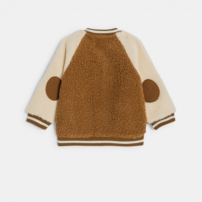 Кафяво бейзболно яке от шерпа