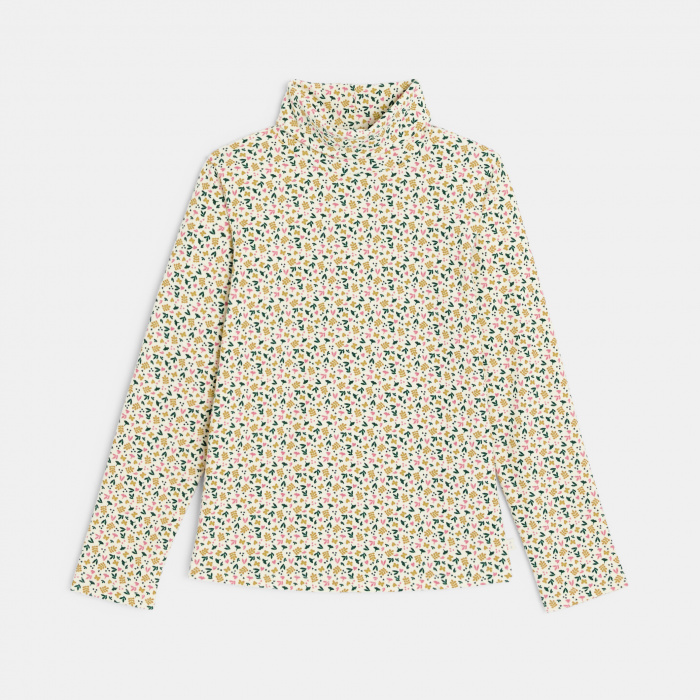 Зелена тениска с дълъг ръкав и принт