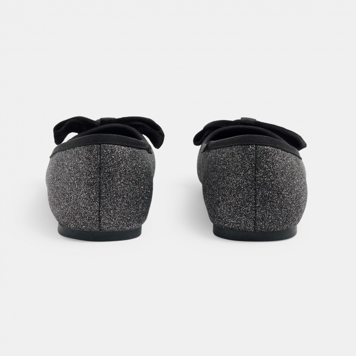 Черни балеринки с брокат