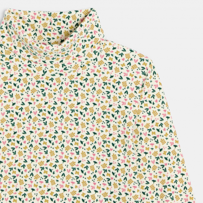 Зелена тениска с дълъг ръкав и принт