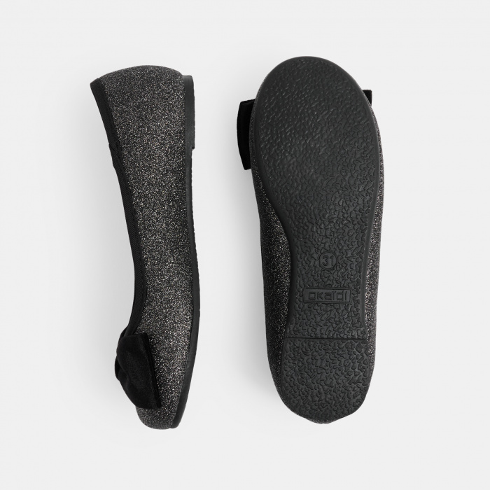 Черни балеринки с брокат