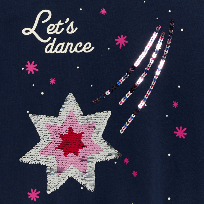 Синя тениска с пайети