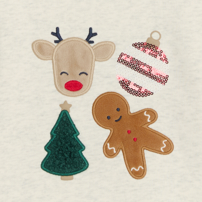 Бежов суитшърт с празничен мотив