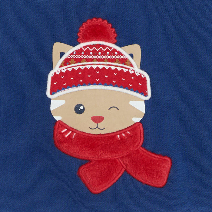 Син суитшърт от полар