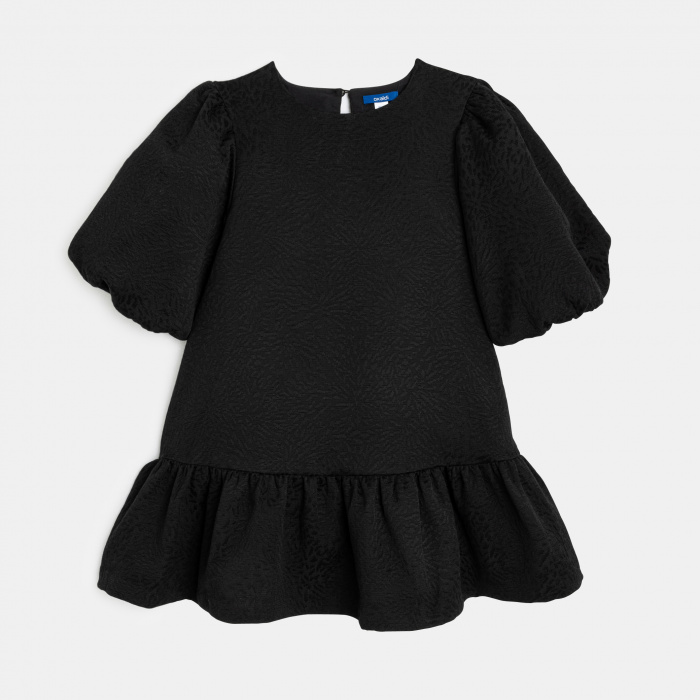 Черна рокля с буфан ръкав