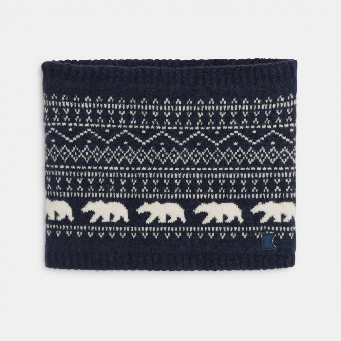 Тъмносин снуд с мотиви на мече