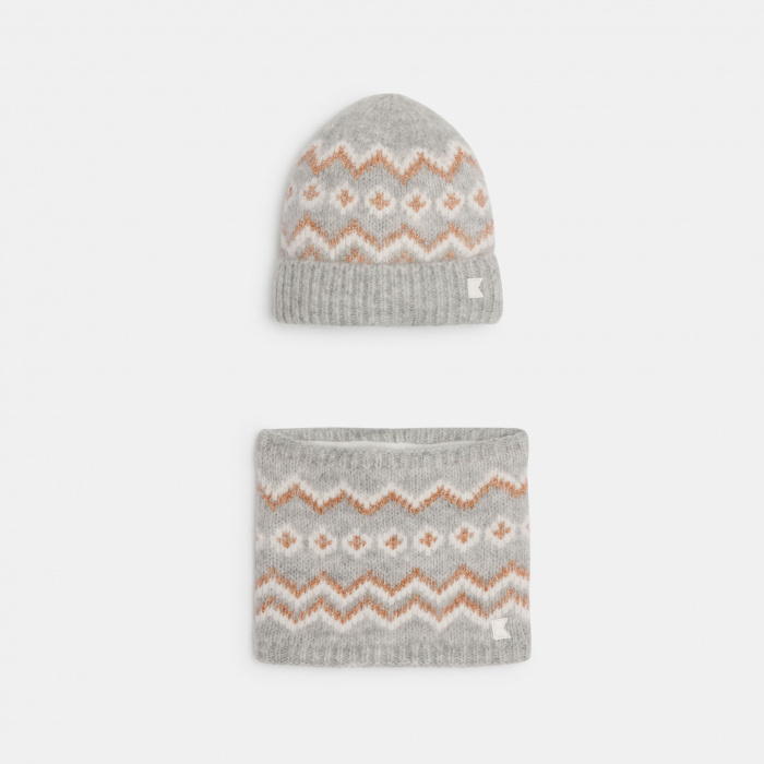 Сива шапка + снуд